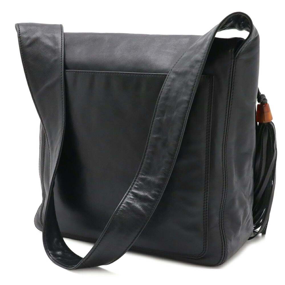 CHANEL Black Leather Logo Shoulder Bag - Picture 3 of 9